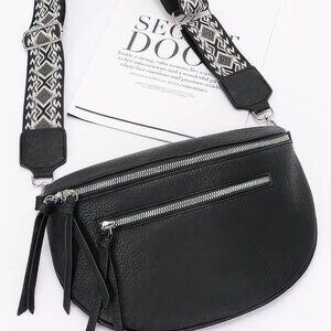 Faux Leather Crossbody Bag Belt